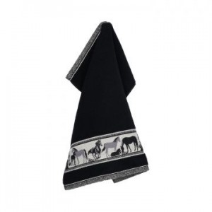 Handdoek - Paarden - Zwart